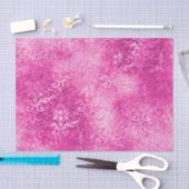 Papier Mousseline Damas rose chaud désorganisé (Artisanat)