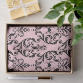 Papier Mousseline Damas rose et noir avec araignées (Cadeau)