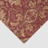 Papier Mousseline Damas rouge avec découpage Motif or (Détail)