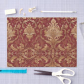 Papier Mousseline Damas rouge avec découpage Motif or (Artisanat)