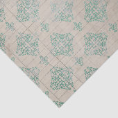 Papier Mousseline Damas Turquoises détendues (Détail)