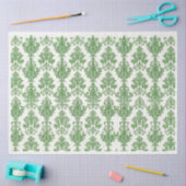 Papier Mousseline Damas vert (Artisanat)