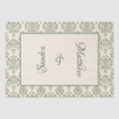 Papier Mousseline Damas vert (Recto)