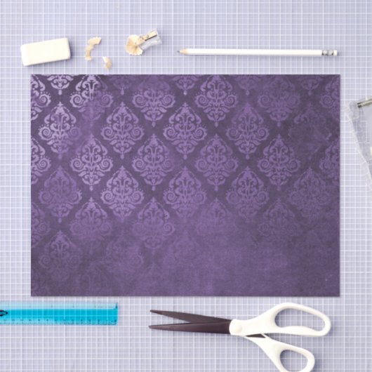 Papier Mousseline Damas violet détendu (Artisanat)