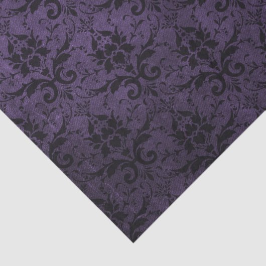 Papier Mousseline Damas violet et noir (Détail)
