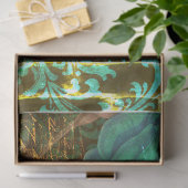 Papier Mousseline Damask blue Flowers- Steampunk grunge (Cadeau)