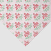 Papier Mousseline Damask de Noël Grandmillennial rouge et vert (Détail)