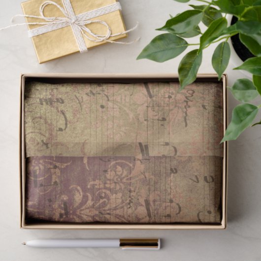 Papier Mousseline Damask Ephemera Design Series #11 (Cadeau)