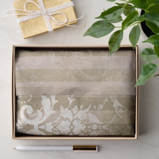 Papier Mousseline Damask Ephemera Design Series #12 (Cadeau)