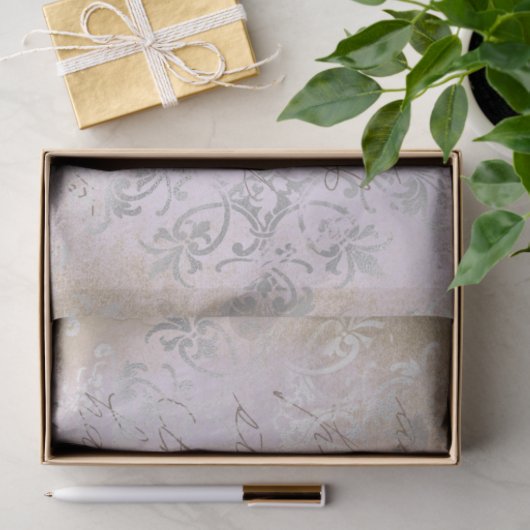 Papier Mousseline Damask Ephemera Design Series #8 (Cadeau)