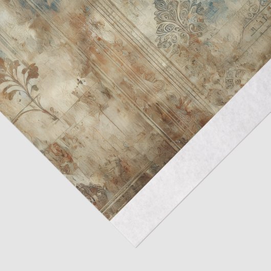 Papier Mousseline Damask Patina #1 Découpage (Détail)