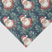 Papier Mousseline Damask Pattern with Santa Claus Faces (Détail)