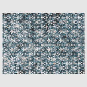 Papier Mousseline Damassé affligée de denim