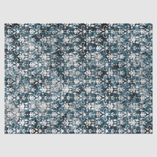 Papier Mousseline Damassé affligée de denim (Recto)