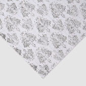 Papier Mousseline Damassé argentée et blanche (Détail)