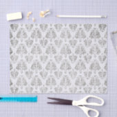 Papier Mousseline Damassé argentée et blanche (Artisanat)
