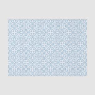 Papier Mousseline Damassé bleu-clair