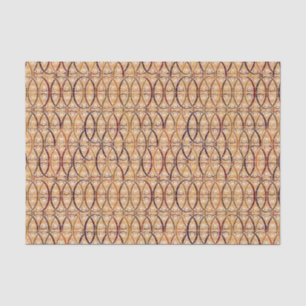 Papier Mousseline Damassé d'arabesque - brun et chameau bronzages