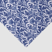 Papier Mousseline Damassé de chardon de William Morris, bleu de (Détail)