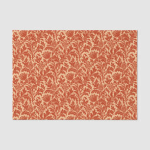 Papier Mousseline Damassé de chardon de William Morris, mandarine