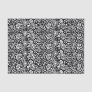 Papier Mousseline Damassé d'oeillet de Nouveau d'art, noire et