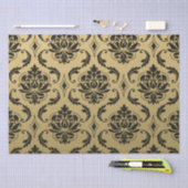 Papier Mousseline Damassé d'or et de classique de noir (Artisanat)