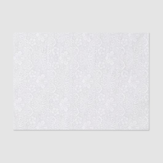 Papier Mousseline Damassé florale assez blanche (Recto)
