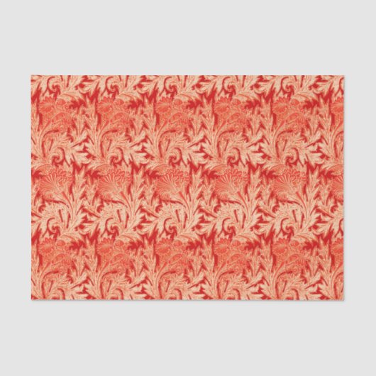 Papier Mousseline Damassé, mandarine et orange-clair Jacobean de (Recto)