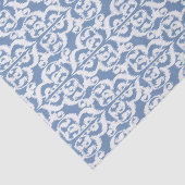 Papier Mousseline Damassé maure d'Ikat - bleu et blanc de ciel (Détail)