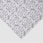 Papier Mousseline Damassé maure d'Ikat - gris argenté et blanc (Détail)