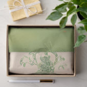 Papier Mousseline Dame Art Nouveau Avec Papier Découpage Harpe (Cadeau)