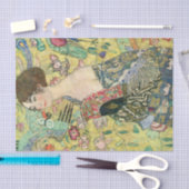 Papier Mousseline Dame avec ventilateur, Gustav Klimt, 1907,Art nouv (Artisanat)