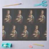 PAPIER MOUSSELINE DAME DA VINCI AVEC UN PAPIER EN TISSU D'ARMINE (Artisanat)