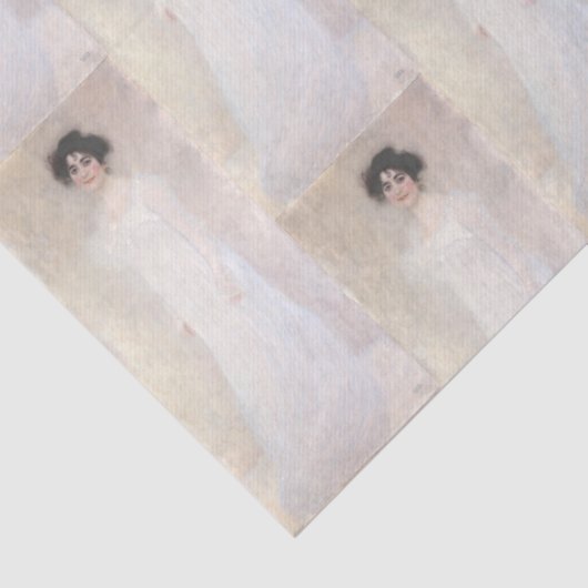Papier Mousseline Dame en blanc Gustave Klimt (Détail)