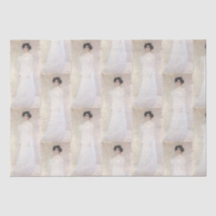 Papier Mousseline Dame en blanc Gustave Klimt