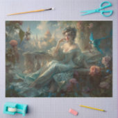 Papier Mousseline Dame en bleu (Artisanat)