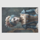 Papier Mousseline Dame en costume de carnaval - Découpage - (Recto)