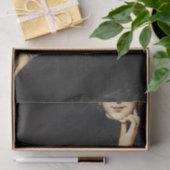 Papier Mousseline Dame en noir (Cadeau)