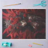 Papier Mousseline Dame en plumes rouges et découpage arrière - plan (Artisanat)