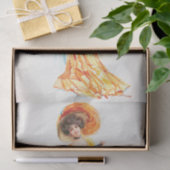 Papier Mousseline Dame en robe jaune, Découpage (Cadeau)