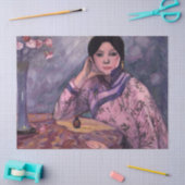 Papier Mousseline Dame japonaise avec une bouteille de parfum (Artisanat)