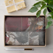 Papier Mousseline Dame japonaise en Kimono rouge découpage (Cadeau)