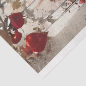 Papier Mousseline Dame japonaise en Kimono rouge découpage (Détail)