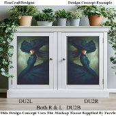 Papier Mousseline Dame mystique à minuit Blue DU2B Decoupage