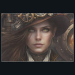 Papier Mousseline Dame Steampunk<br><div class="desc">C'est une image d'IA que j'ai créée en utilisant Midtravel.</div>