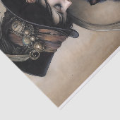 Papier Mousseline Dame Steampunk Chat Découpage (Détail)