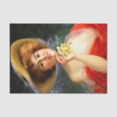 Papier Mousseline Dame tombée en rouge (Recto)