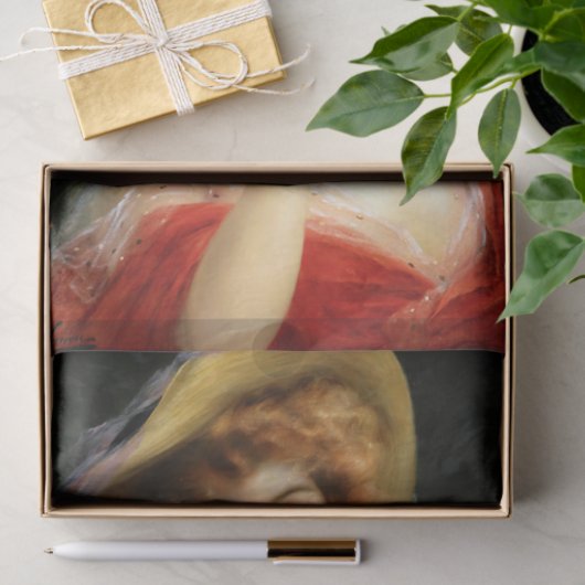 Papier Mousseline Dame tombée en rouge (Cadeau)