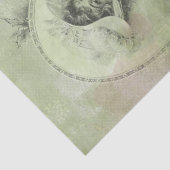 Papier Mousseline Dame victorienne en Verdigris Vert Casquette dévêt (Détail)