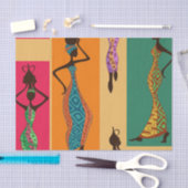 Papier Mousseline Dames africaines colorées (Artisanat)